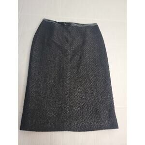 KaufmanFranco Tweed Pencil Skirt Womens Size 42 US 6 Wool Blend Black Office